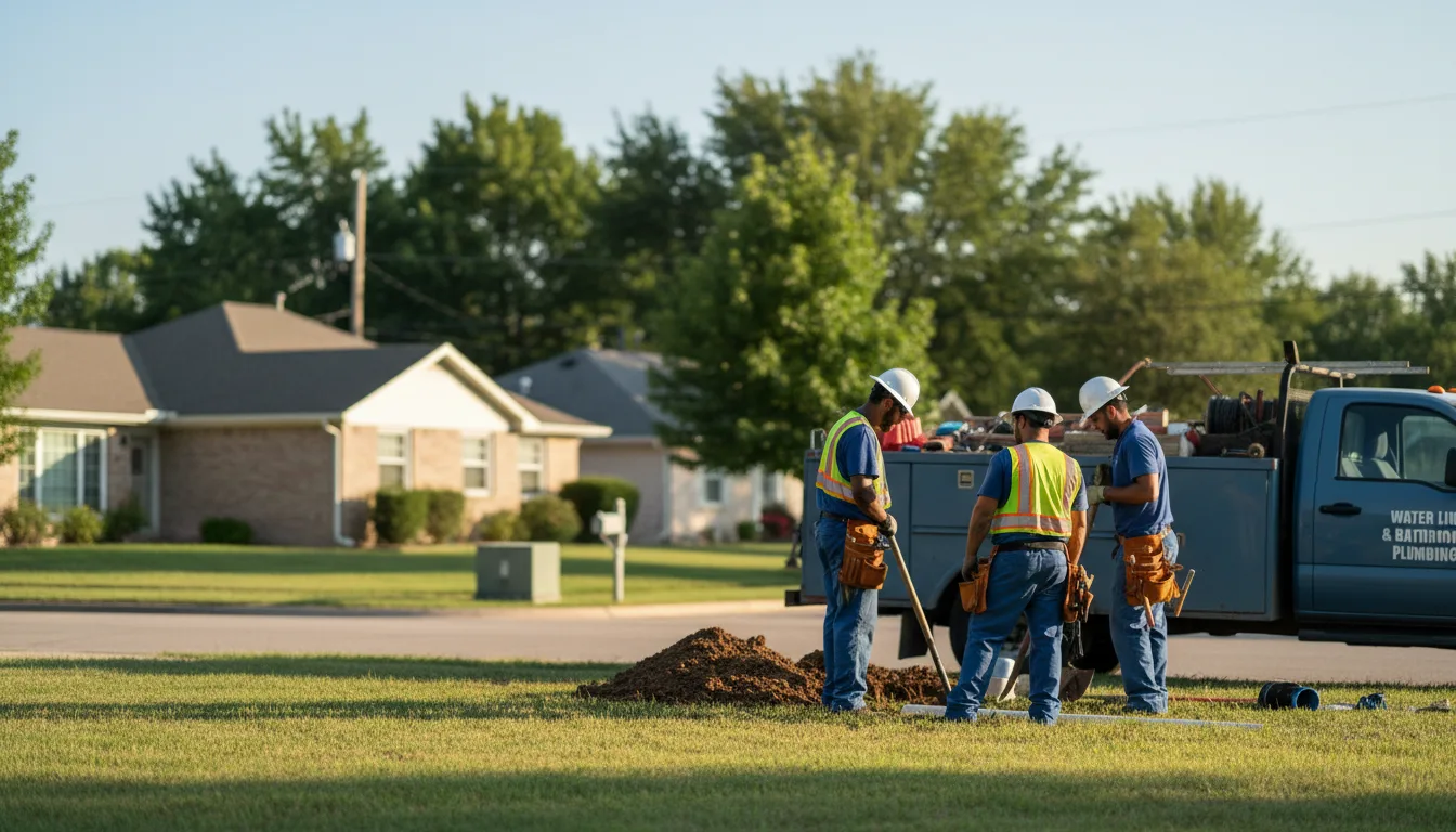 Residential water line and bathroom plumbing service in Crocker, MO